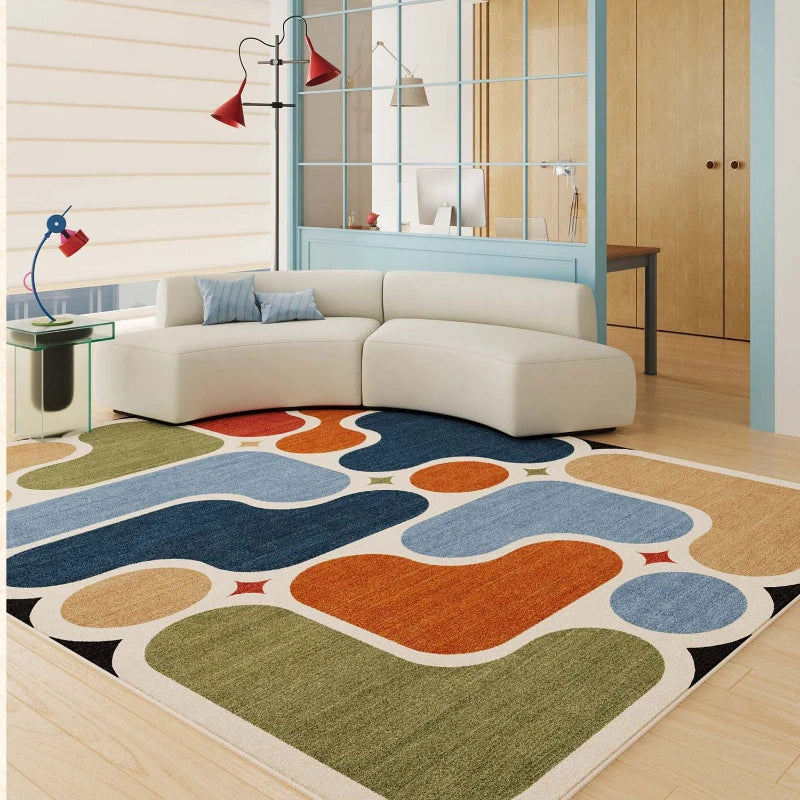 Large Area Living Room Decoration Carpet Dopamine Color Rugs for Bedroom Washable Lounge Soft Floor Mat Anti-slip Cloakroom Rug