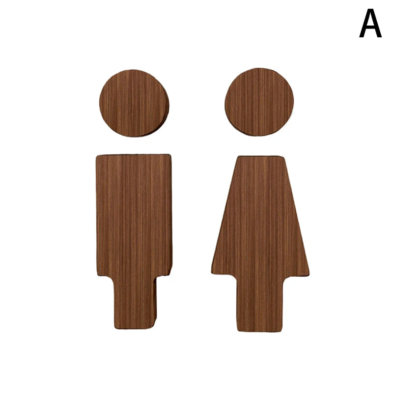 Bathroom Decoration Premium Bathroom Sign Solid Wood Men's And Women's Toilet Sign Home Bathroom Decor