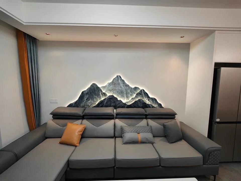 Modern Living room background Wall lamp Mountains Full Moon Sconce Arts Prints Posters Lighting Bedside Mural Lamp Home Decor