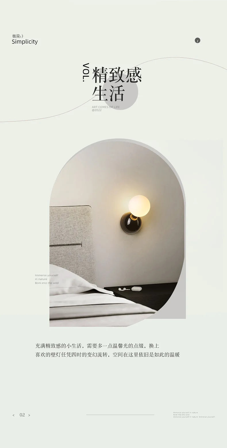 Bedroom   Wall Decor  for Bedroom Macaron Bedside Aisle Background  Atmosphere Creative Wall Light