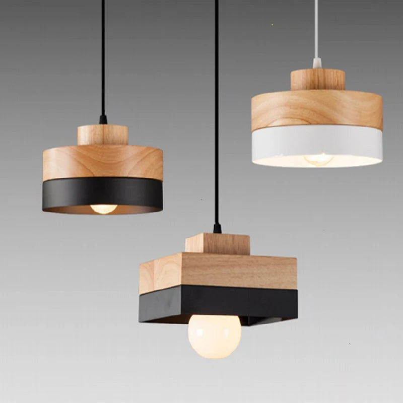 Modern Wood Chandelier Room Decor  Lighting for Living Room  Lamp for Bedroom Cafe or Restaurant Interior Decoration Lights