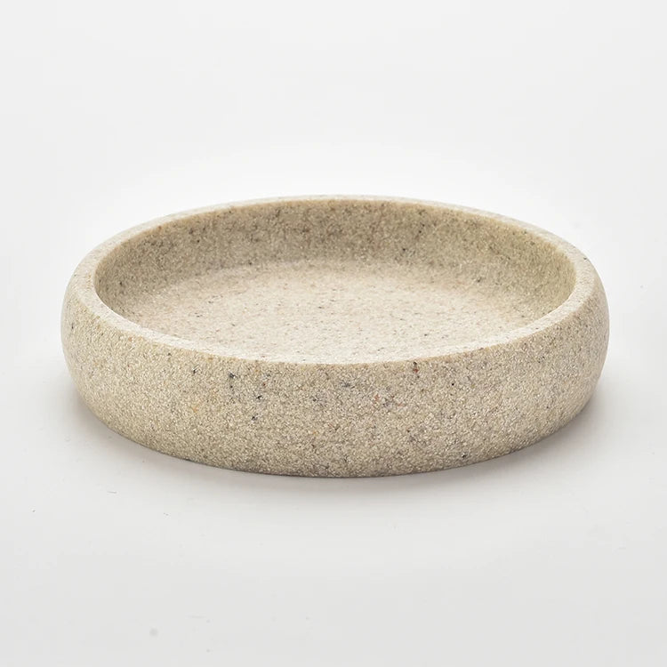Bathroom Decor White Marble Oval Resin Soap Dish