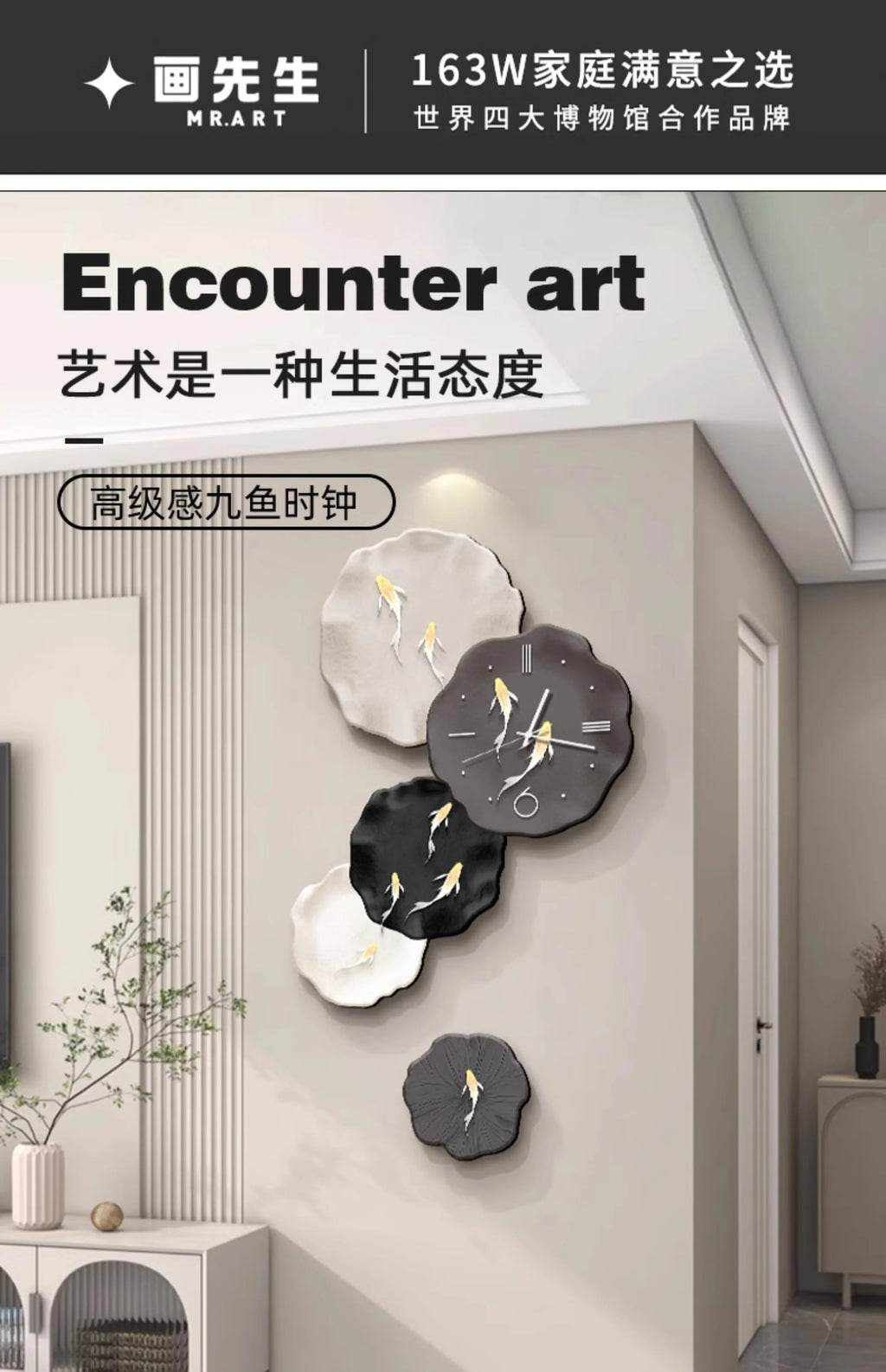 Abstract Art Living Room Decorative Painting Wall Clock Background Wall Clock Decoration Clocks Wall Home Decor
