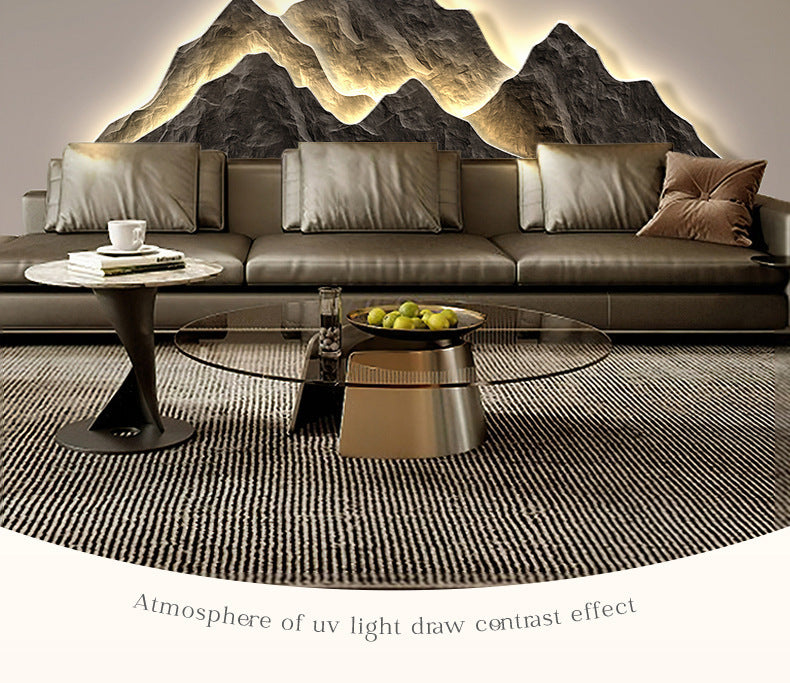 Modern Living room background Wall lamp Mountains Full Moon Sconce Arts Prints Posters Lighting Bedside Mural Lamp Home Decor