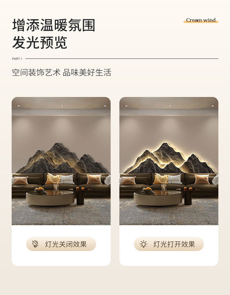 Modern Living room background Wall lamp Mountains Full Moon Sconce Arts Prints Posters Lighting Bedside Mural Lamp Home Decor